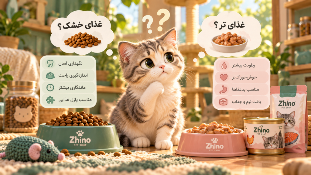 غذای خشک یا تر گربه