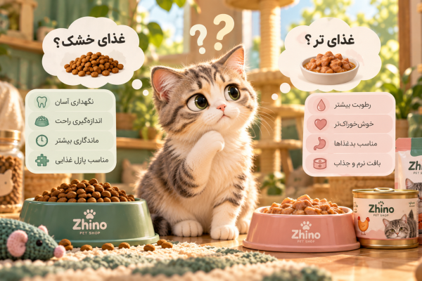غذای خشک یا تر گربه
